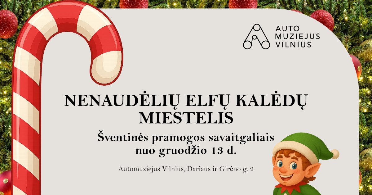Mischievous elves pranks at the Vilnius Auto Museum: a Christmas town for the whole family