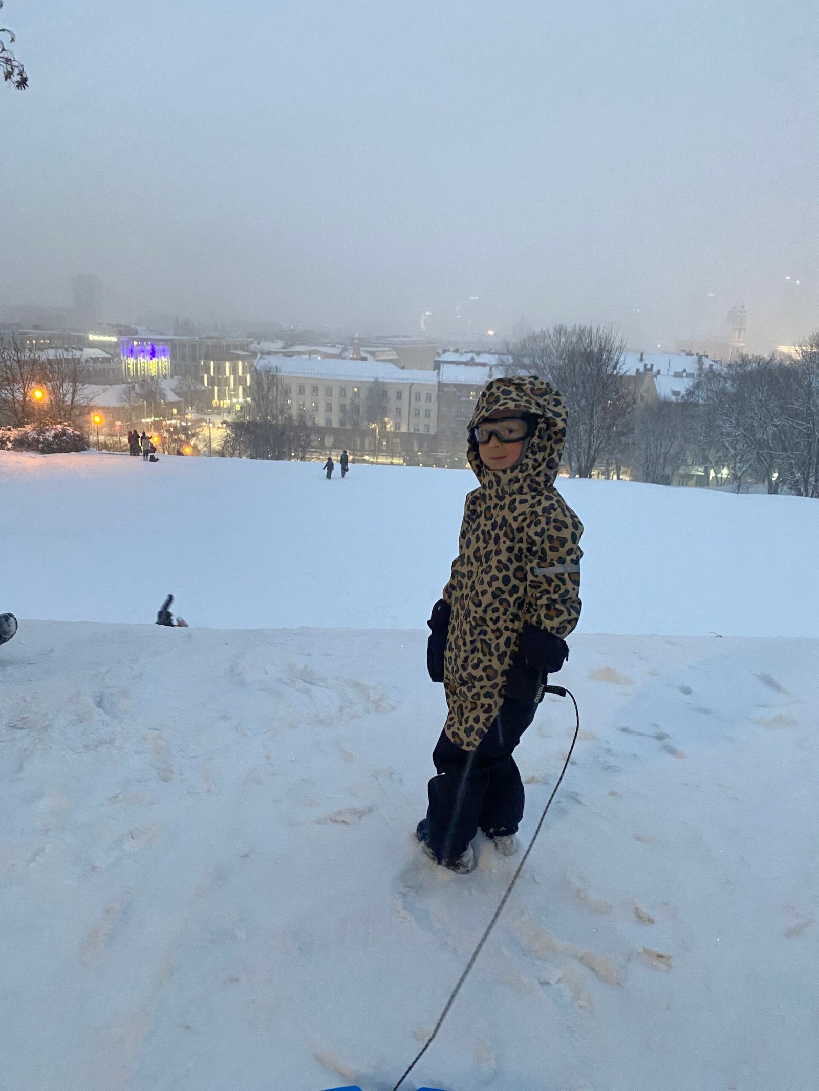 Sledding on Tauras hill