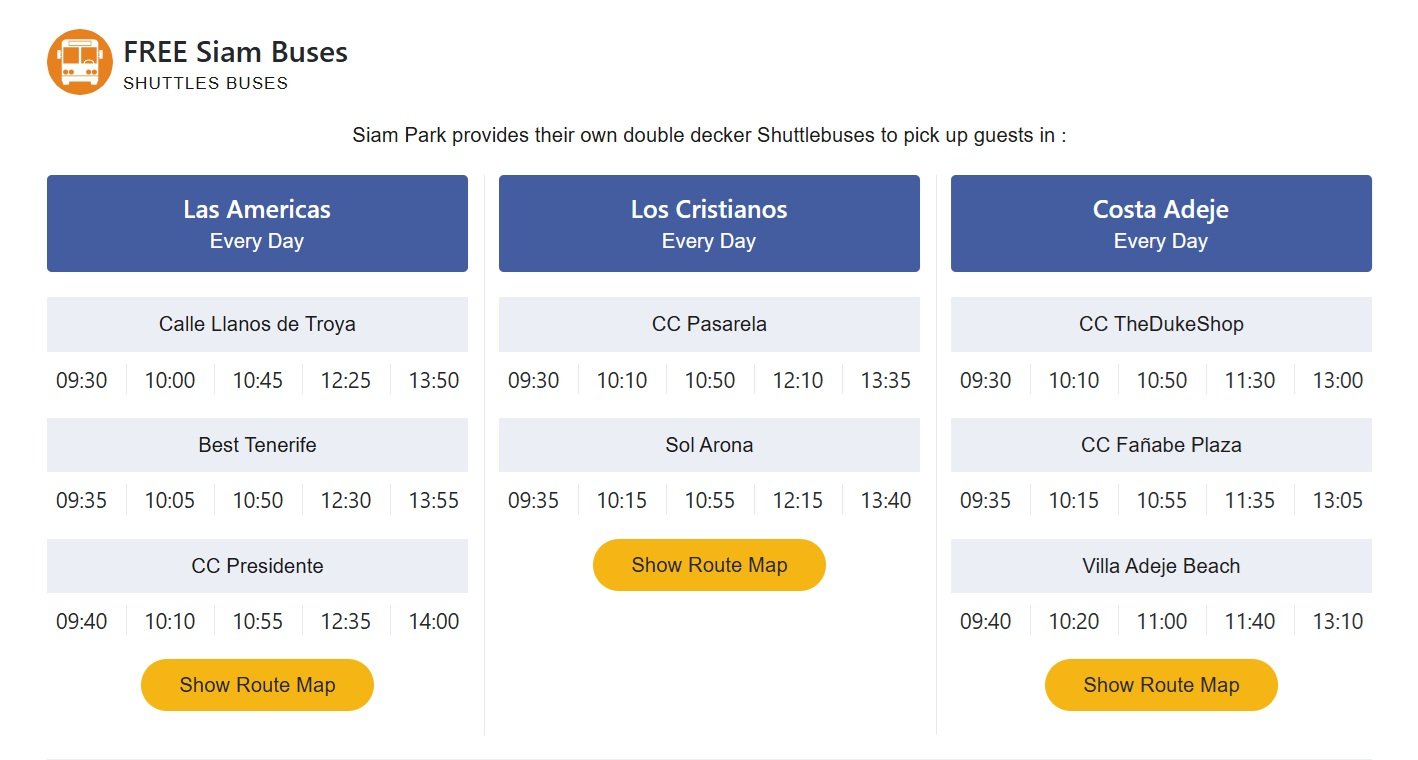 Free bus to Siam Park