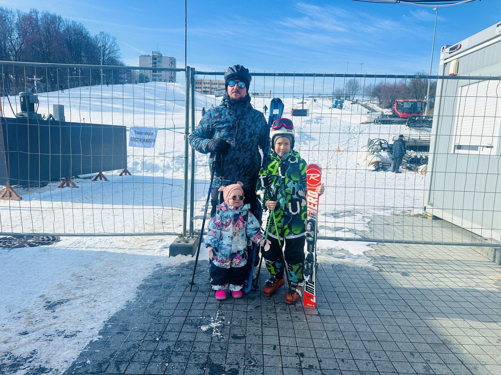 Skiing in Jonava with kids