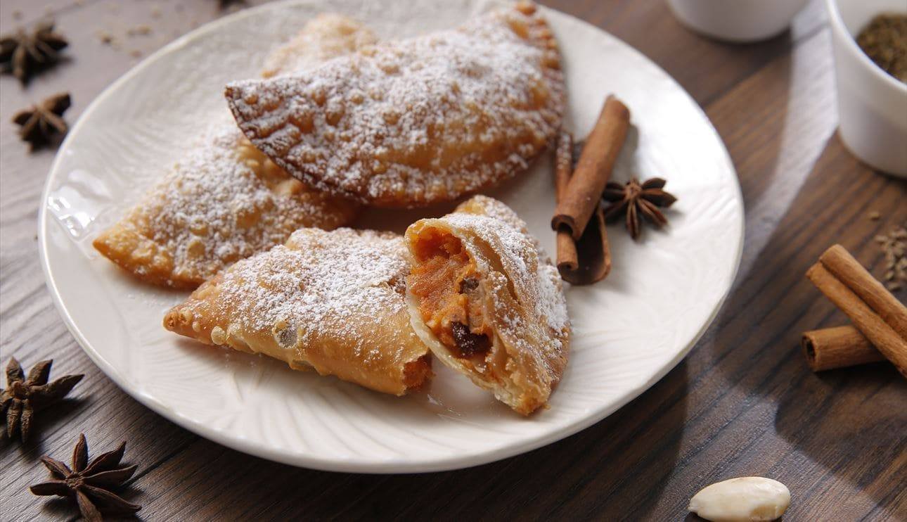 Traditional canarian Christmas dessert “truchas de batata”
