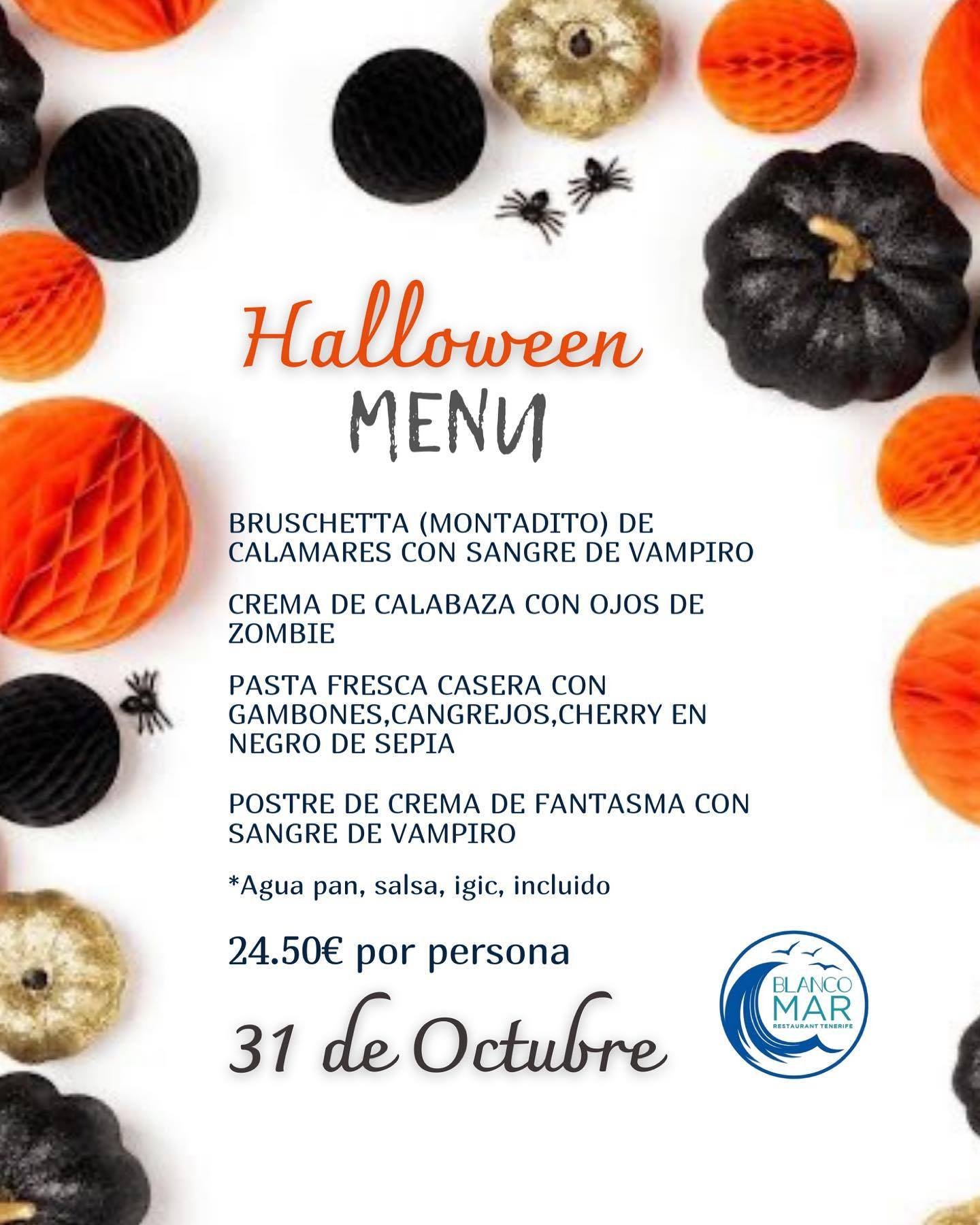 Halloween menu