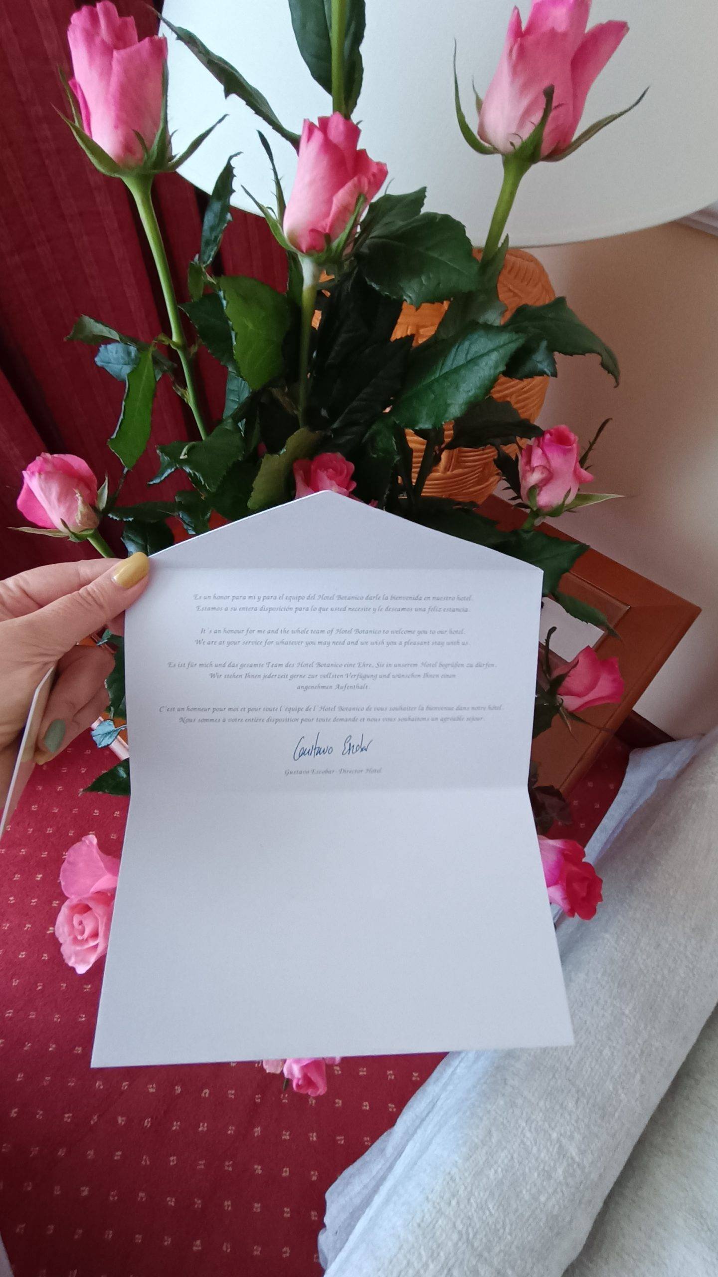 A welcome at the hotel