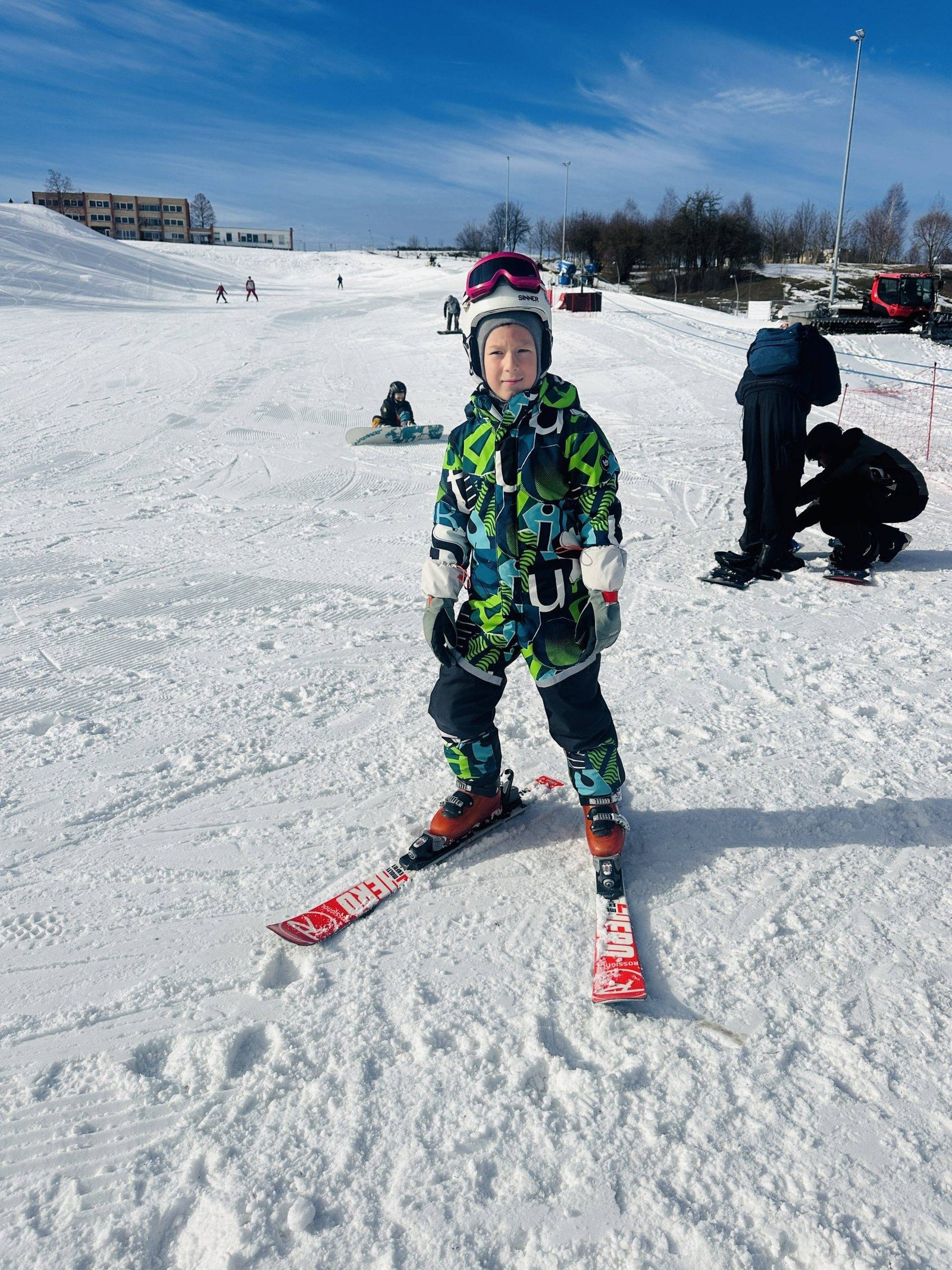 Skiing in Jonava with kids