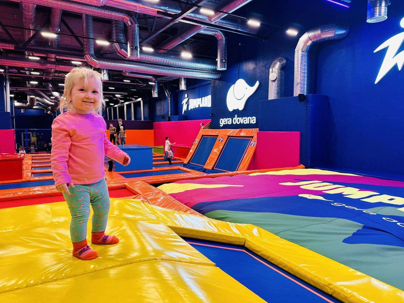 Jumpland amusement park with children