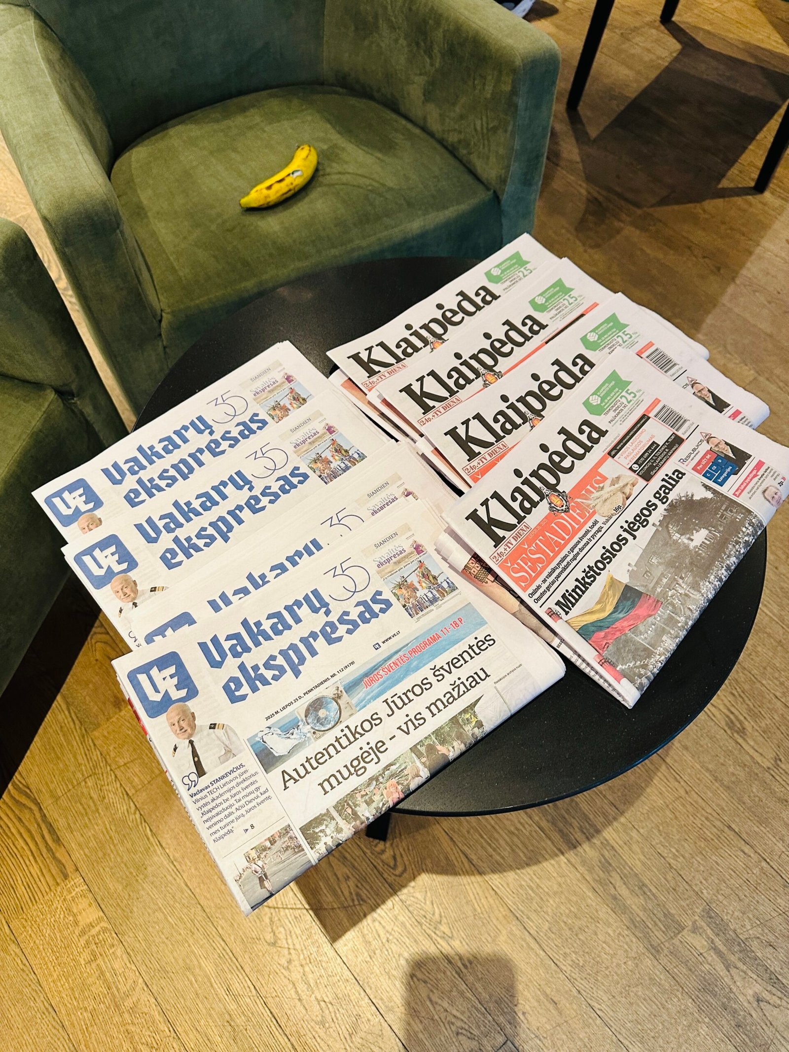 Newspapers and a morning cup of coffee