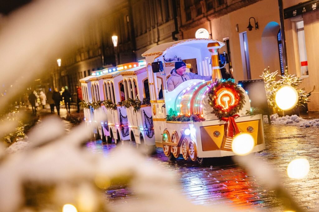 Free Christmas train in Kaunas