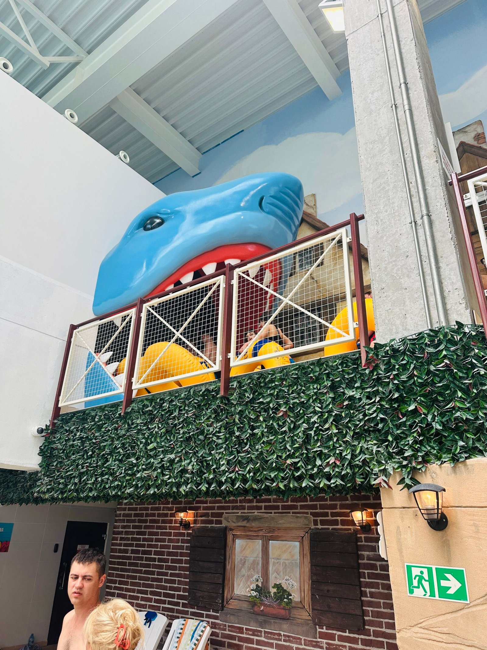 Sliding through a shark aquarium