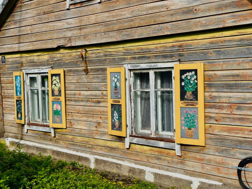 The street of painted shutters in Rokiškis