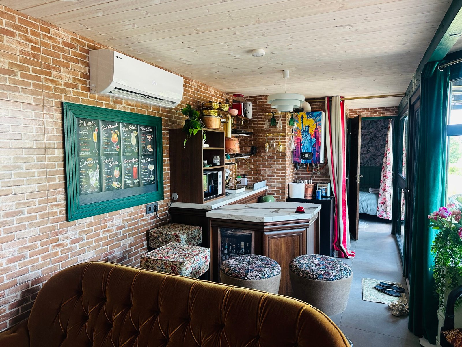 Friends-inspired cabin with a heated pool
