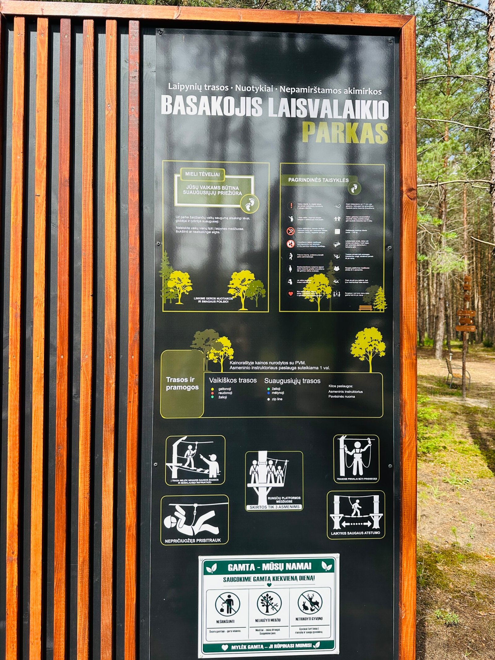 Basakojis Adventure Park in Pasvalys district