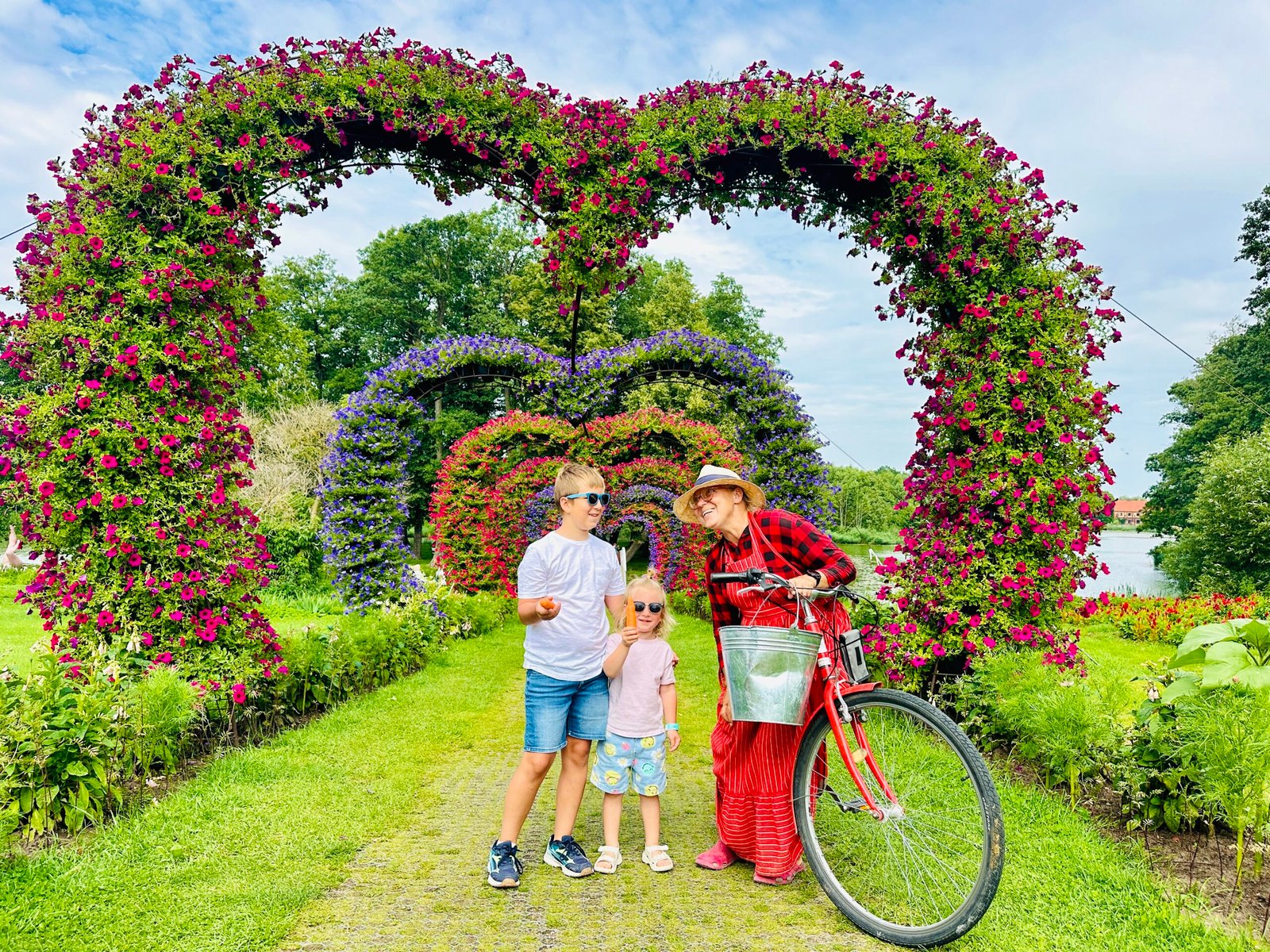 Children feed animals at Pakruojis Manor