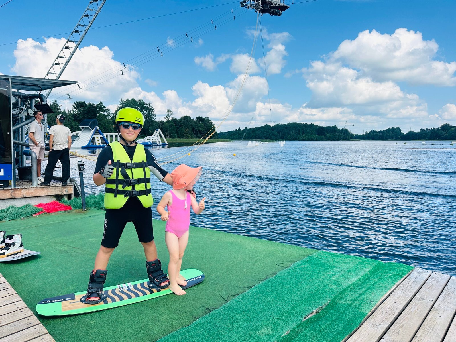 Where can children learn to wakeboard in Vilnius