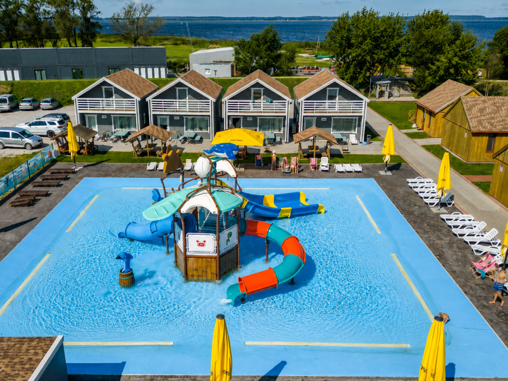Outdoor pools with water slides for kids in Lithuania