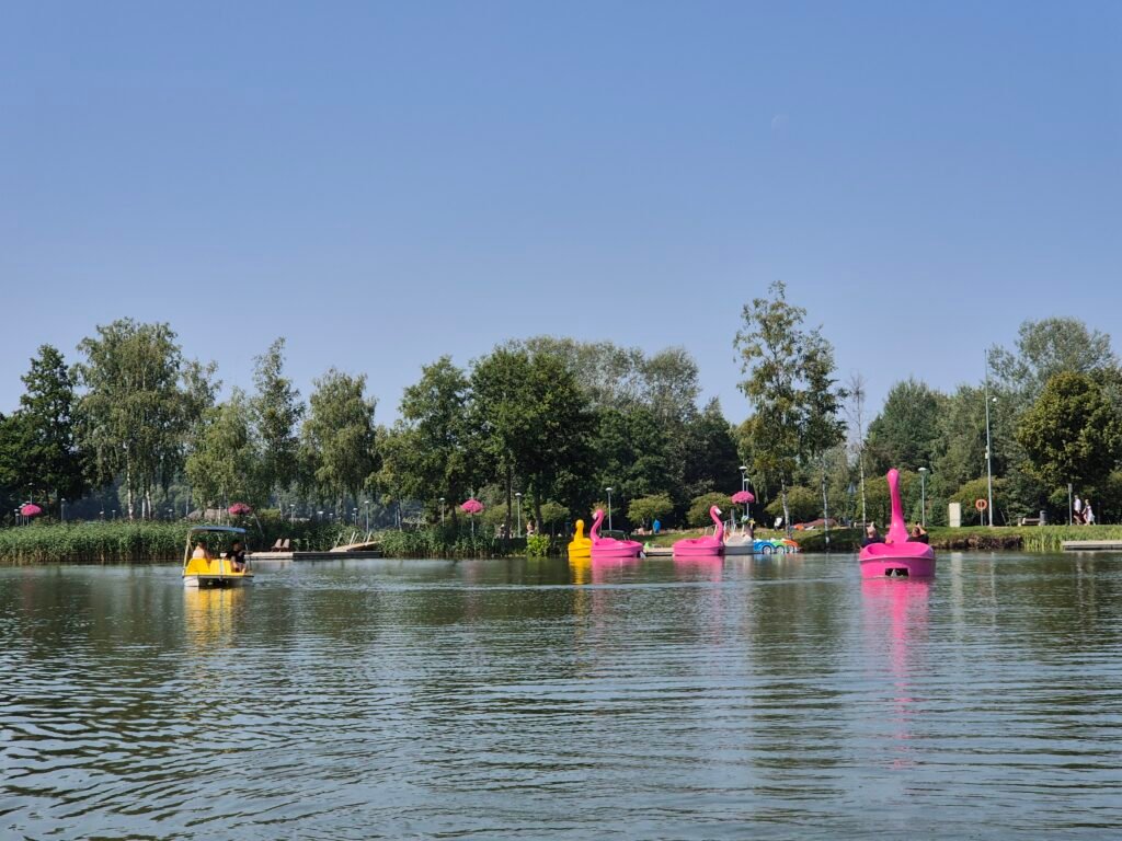 Pedal boating on Lake Druskonis