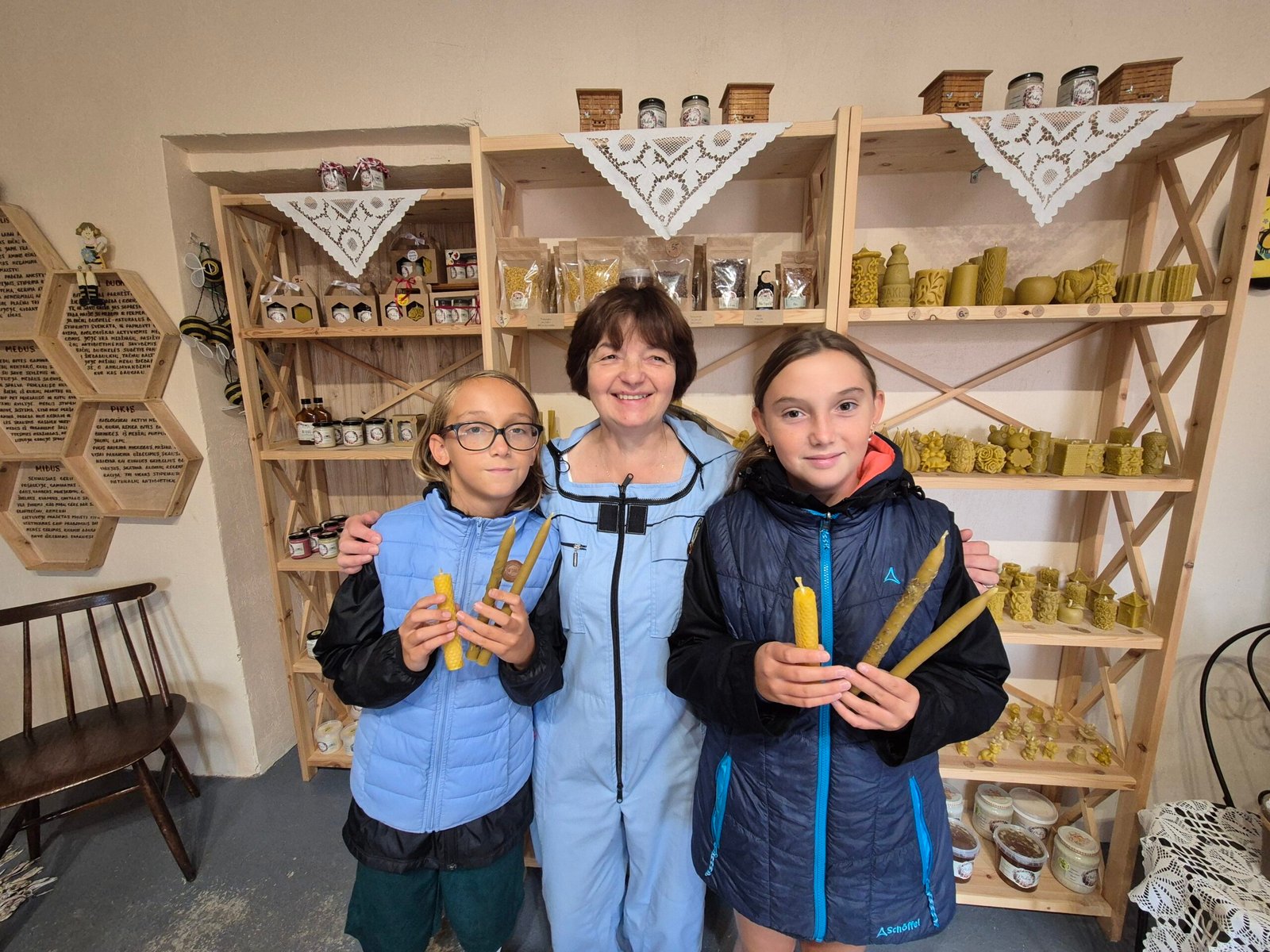 With beekeeper Irena