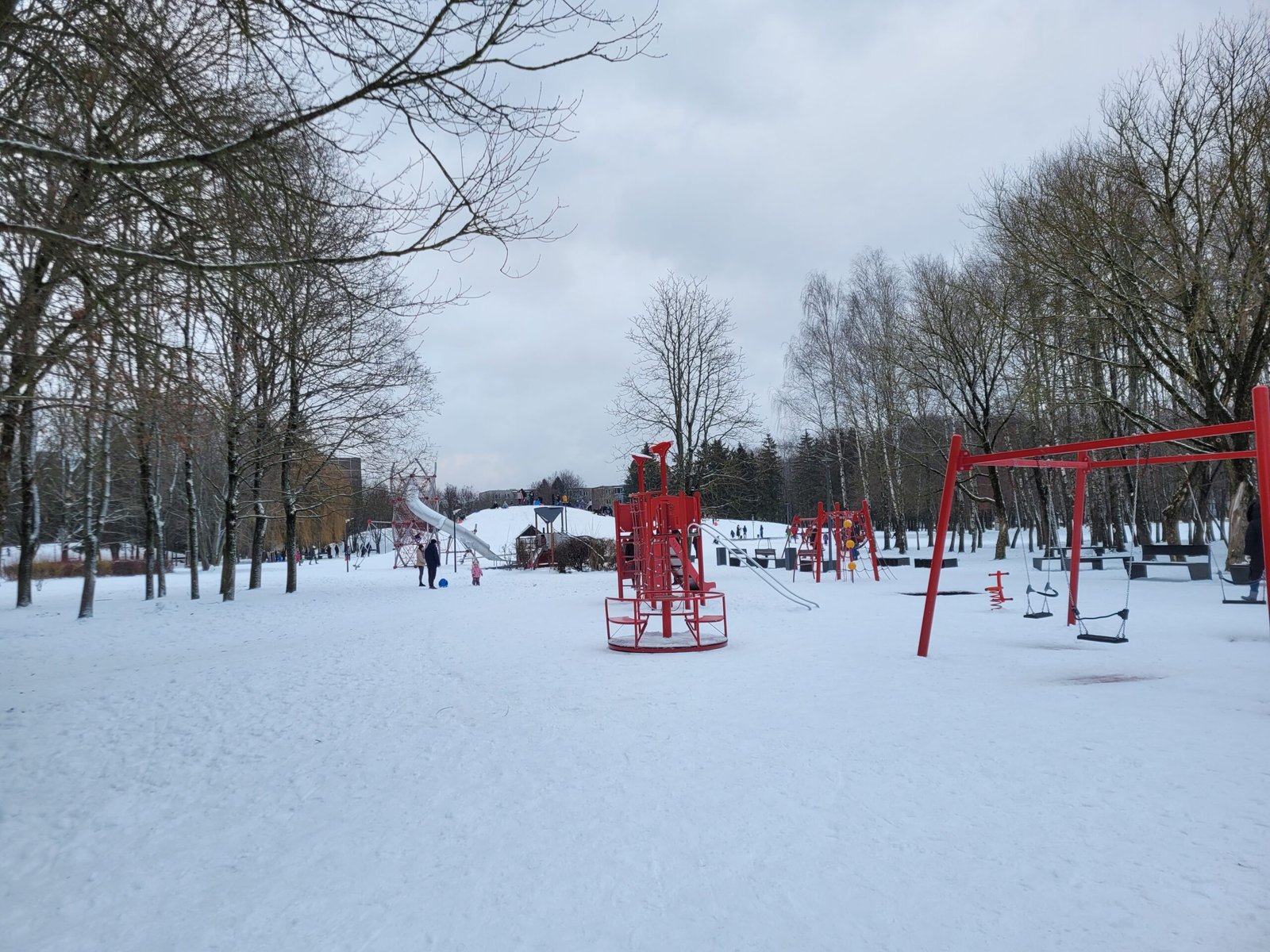 Winter activities in Draugystės park Kaunas