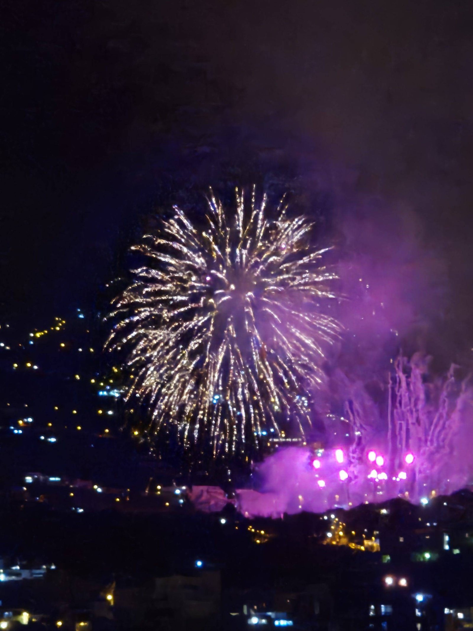 Crosses and fireworks celebration in Tenerife