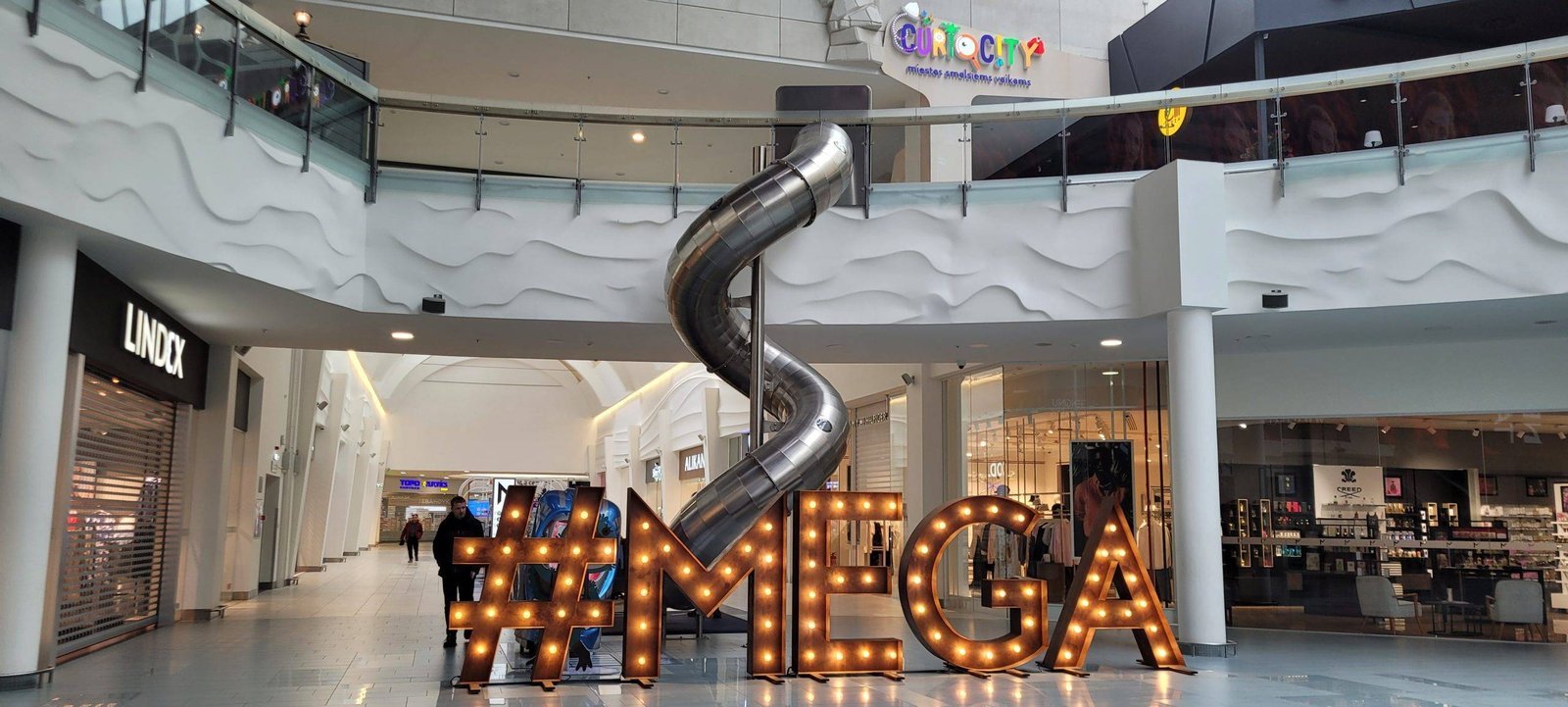 Tube slide in the Mega shopping center