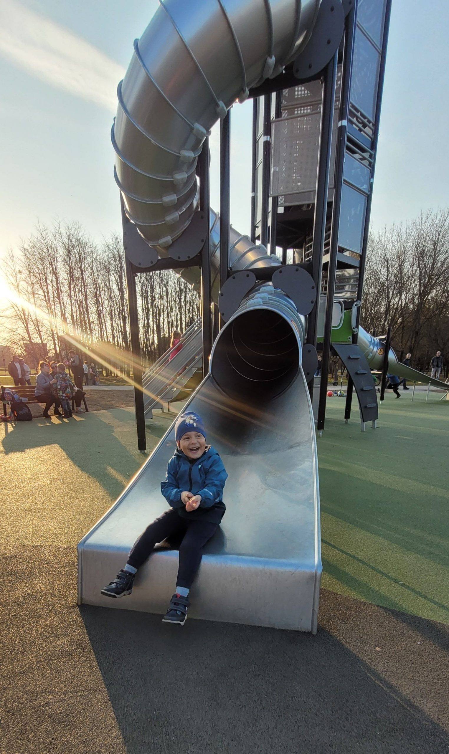 New playground and slide in Kalniečiai park
