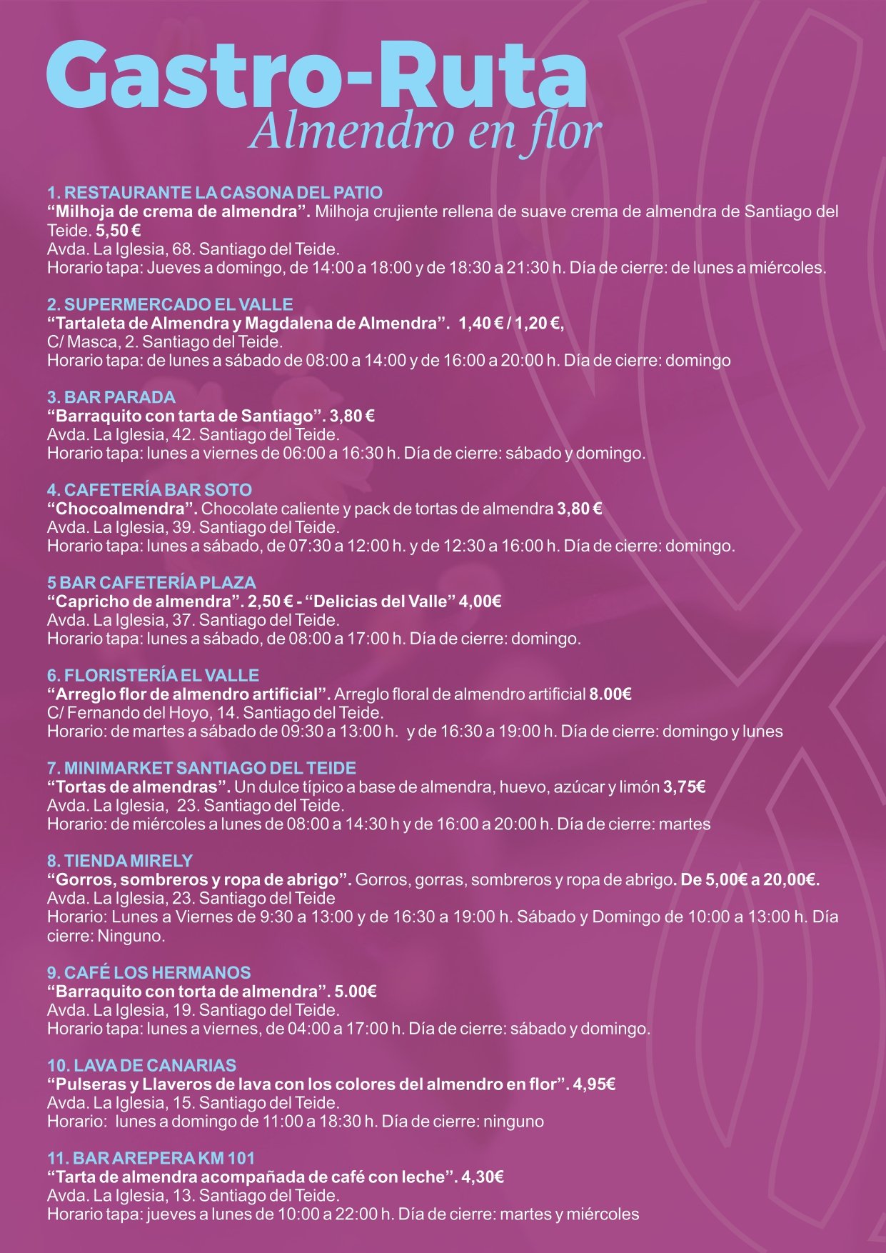 Almond blossom gastronomic route