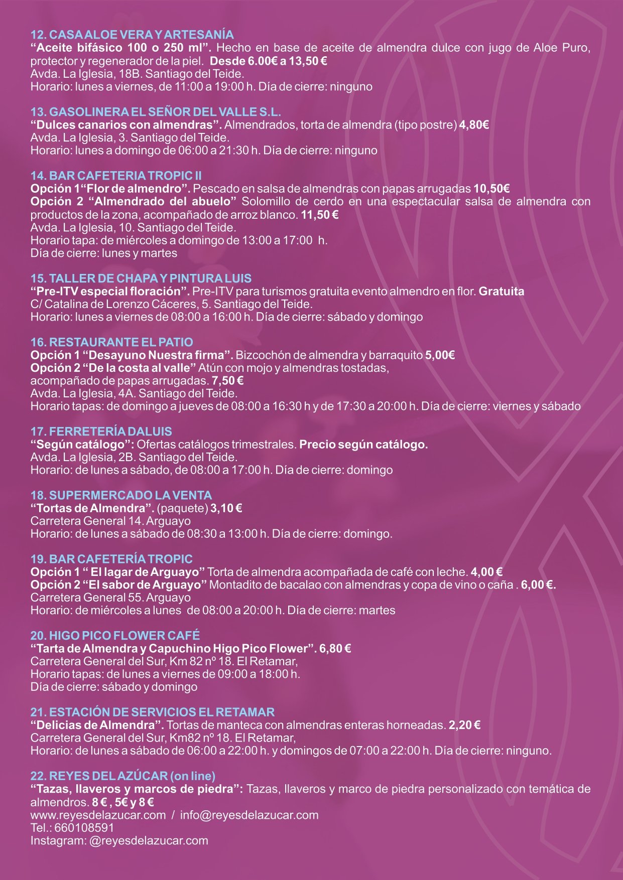 Almond blossom gastronomic route