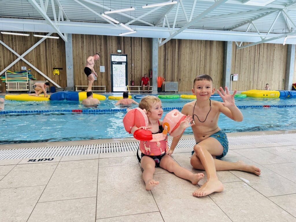 Kupiškis swimming pool with children