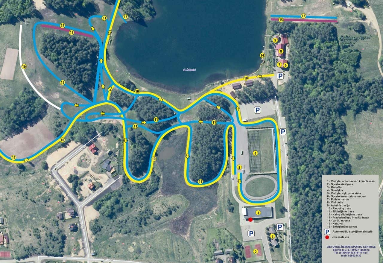 Lithuanian winter skiing center in Ignalina map