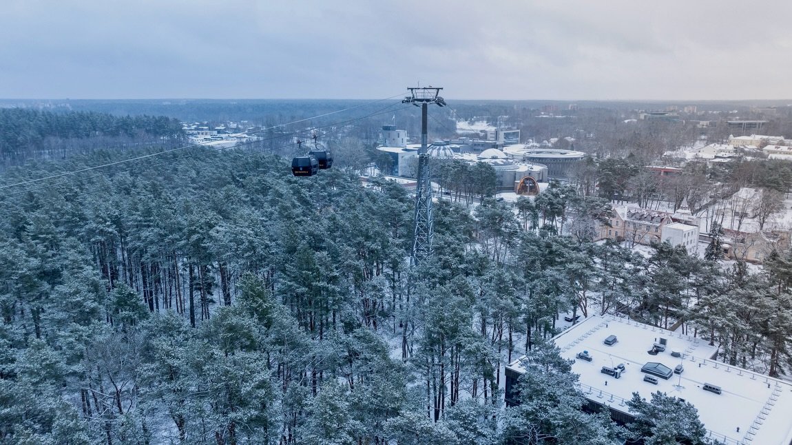 Druskininkai cable car in winter