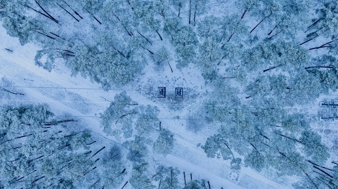 Druskininkai cable car in winter