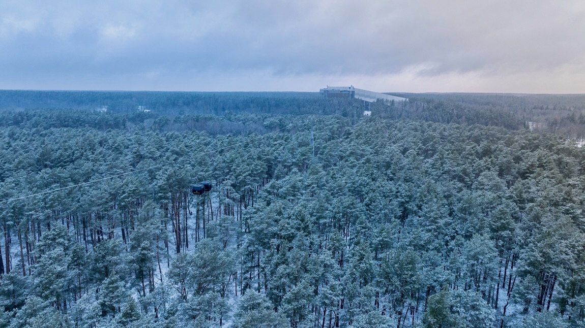 Druskininkai cable car in winter