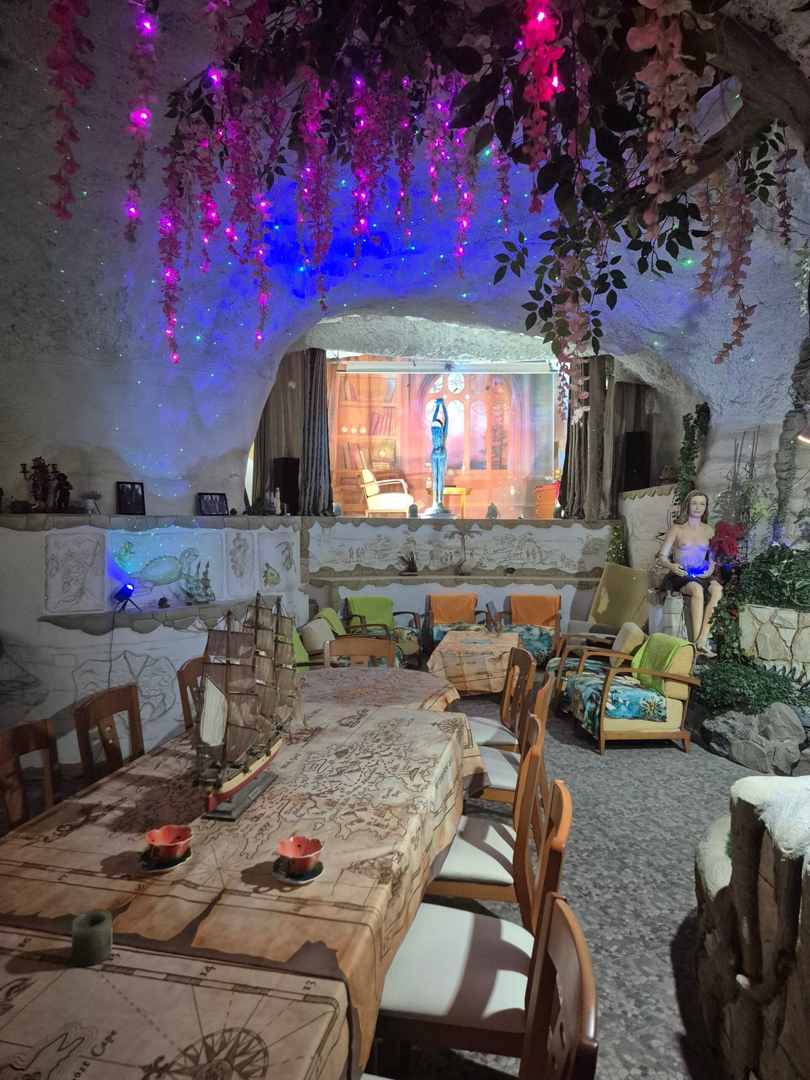 An artistic exhibition in caves