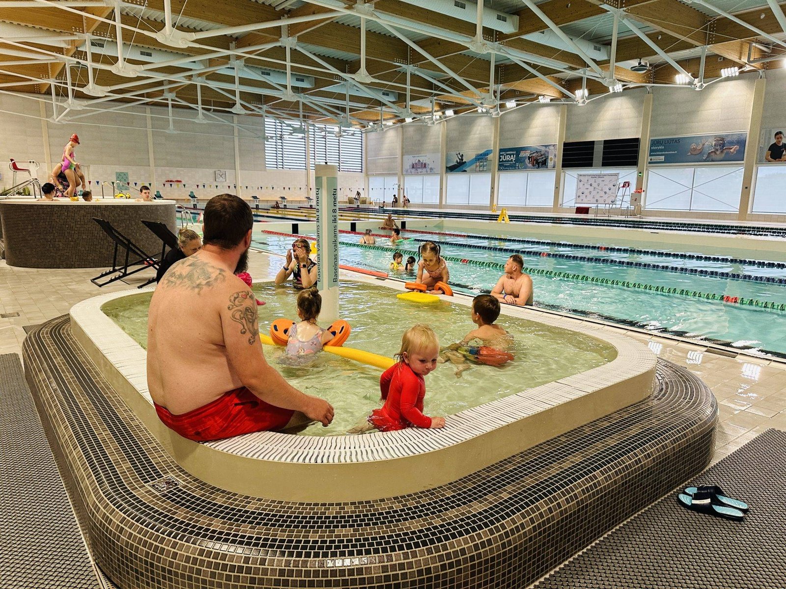 Klaipeda swimming pool with children