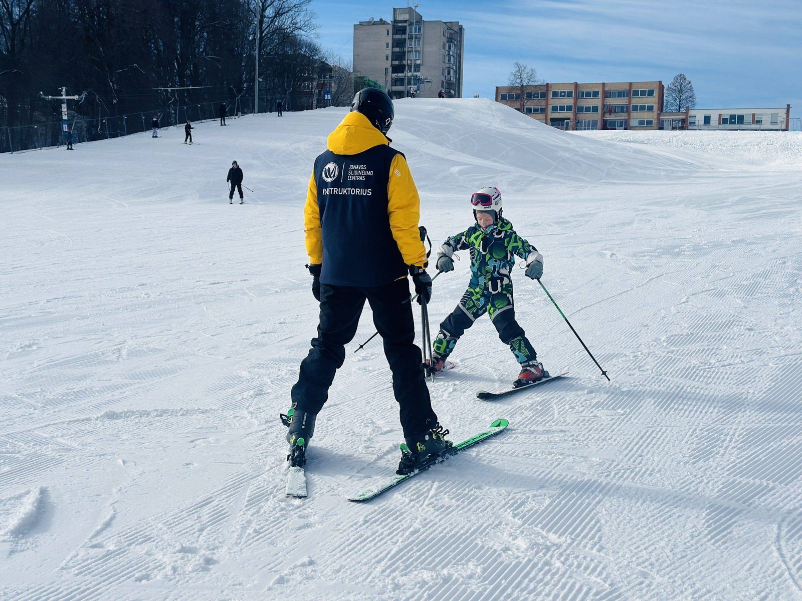 Skiing in Jonava with kids