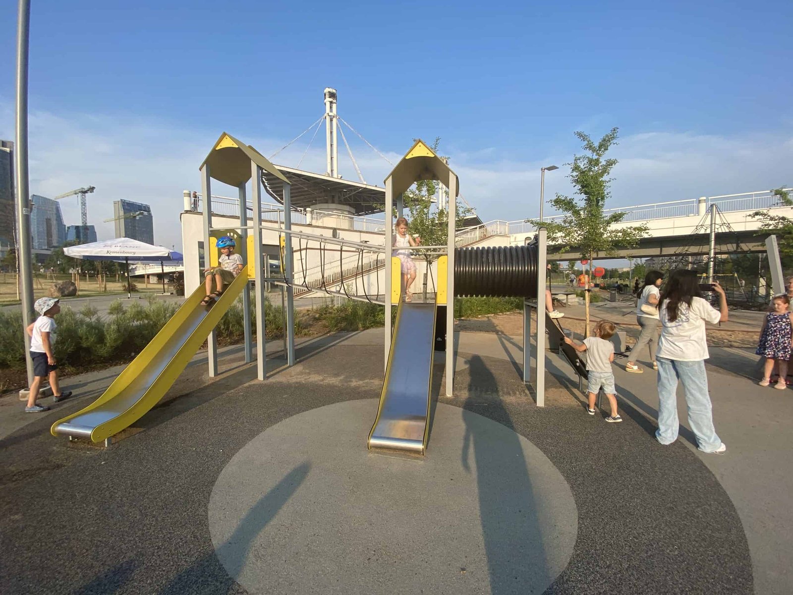 White bridge sports area and playgrounds