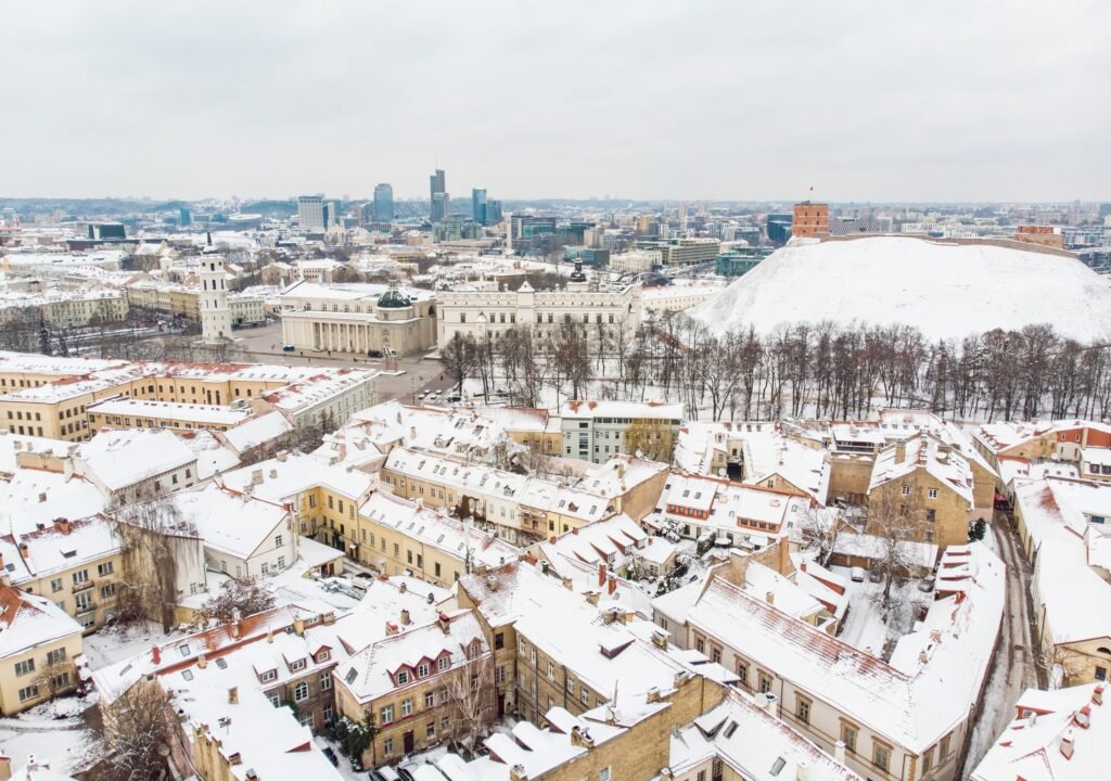 Vilnius panorama in winter - the most beautiful views from above