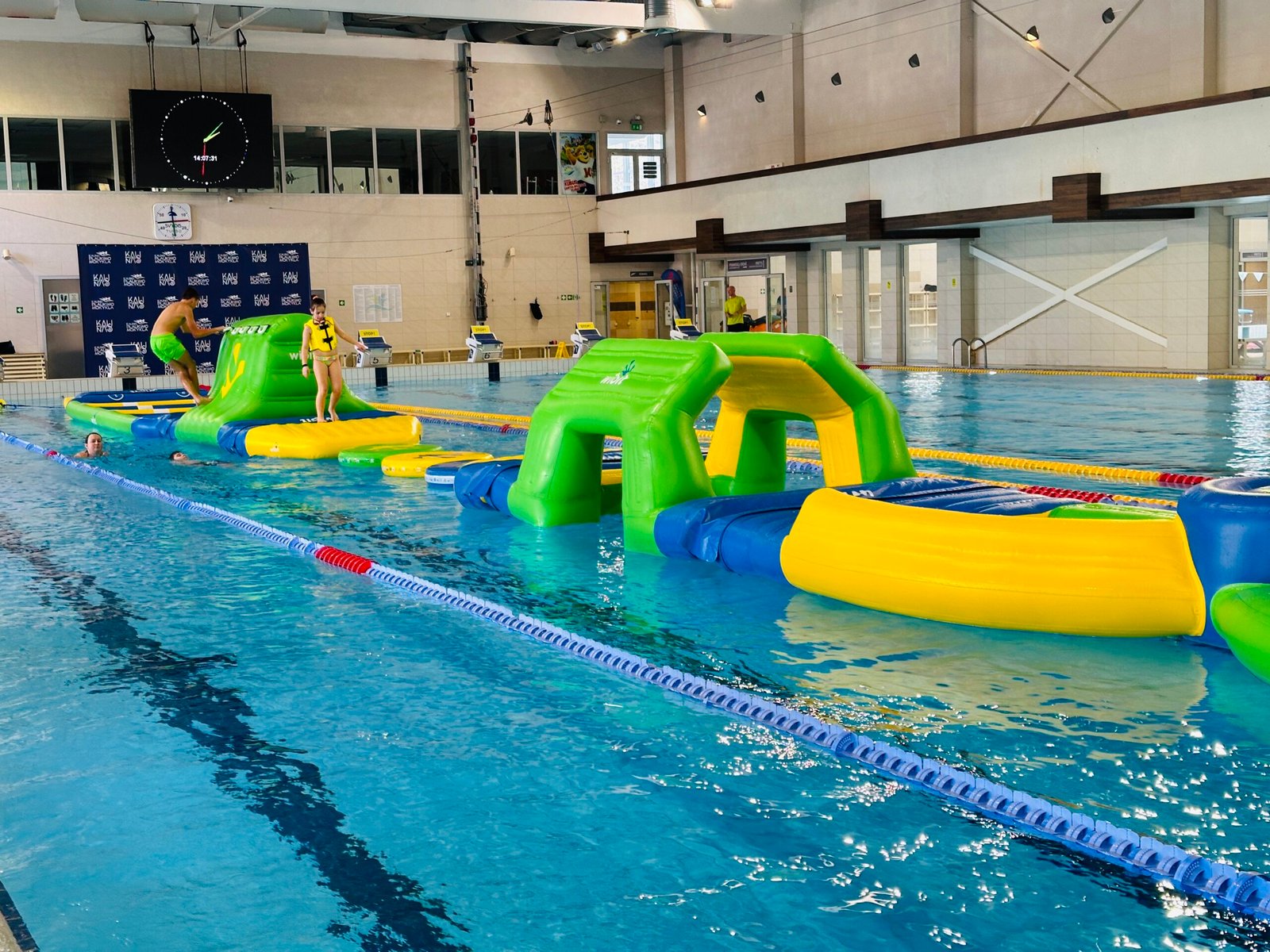 50-metre pool with a water obstacle course