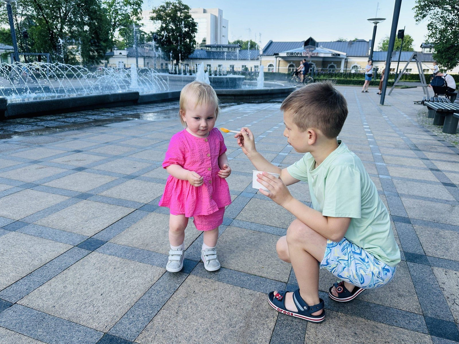 Druskininkai with children - Musical fountain